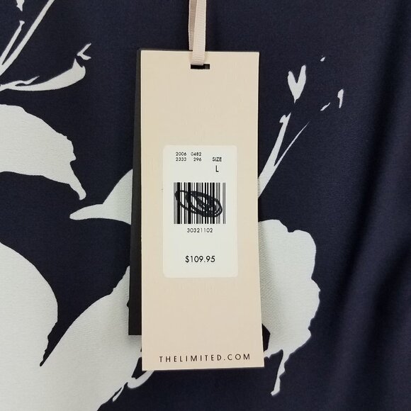 NEW The Limited Luxe Collection L Floral Shift Dress 3/4 Sleeve in Navy Blue - Picture 6 of 13